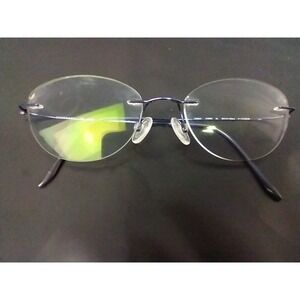 Charmant CH8600 BL Titanium Rimless Eyeglasses Black Mens Oval Frames 99-19-140